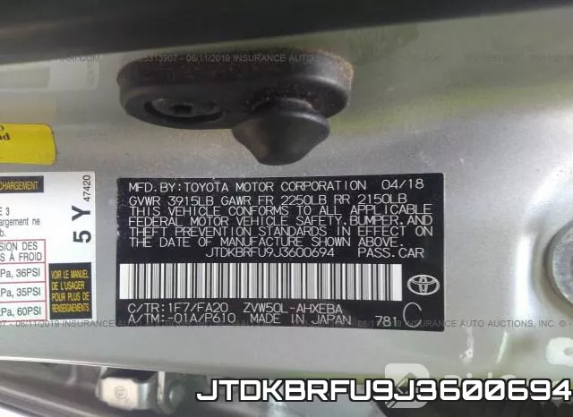 JTDKBRFU9J3600694 фото 10