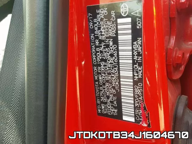 JTDKDTB34J1604670 фото 2