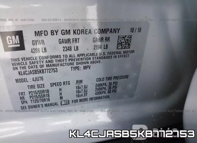 KL4CJASB5KB772753 фото 10