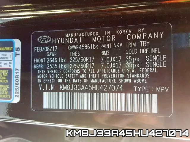 KM8J33A45HU427074 фото 2