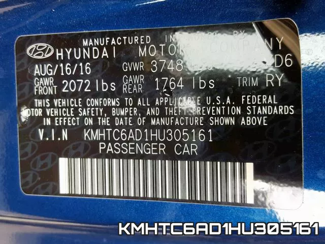 KMHTC6AD1HU305161 фото 2