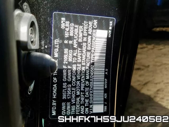 SHHFK7H59JU240582 фото 2