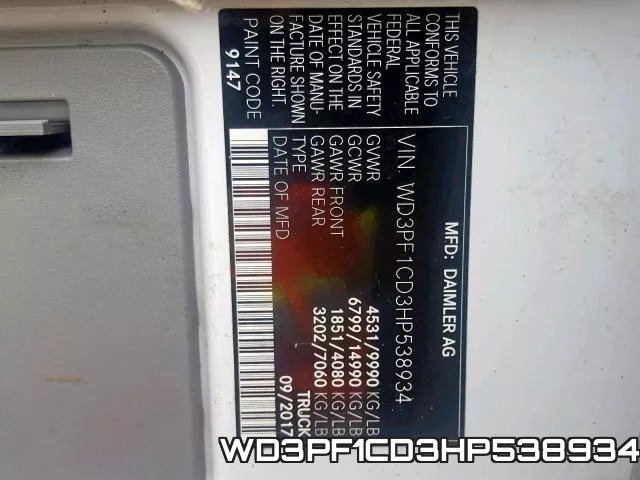 WD3PF1CD3HP538934 фото 2