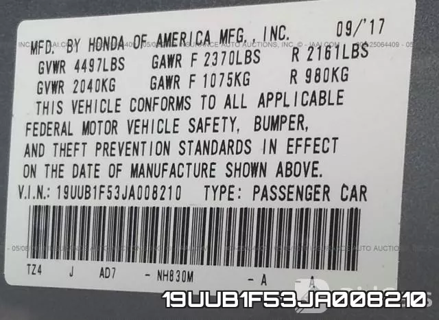 19UUB1F53JA008210 фото 10