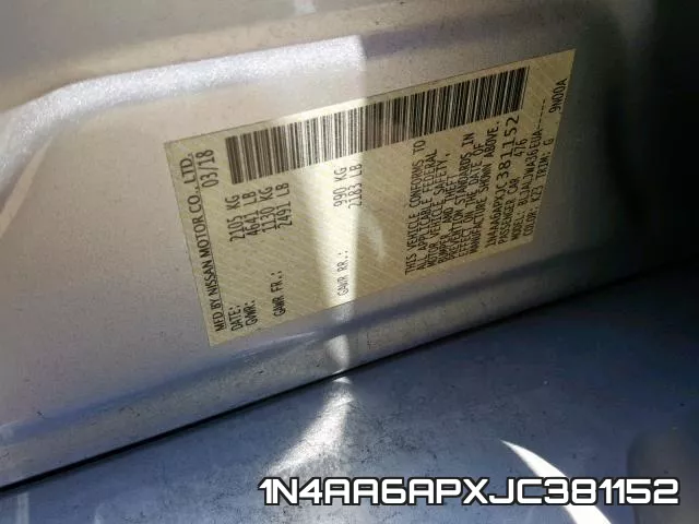 1N4AA6APXJC381152 фото 2