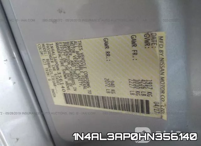 1N4AL3AP0HN356140 фото 10