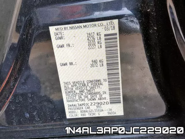 1N4AL3AP0JC229020 фото 2