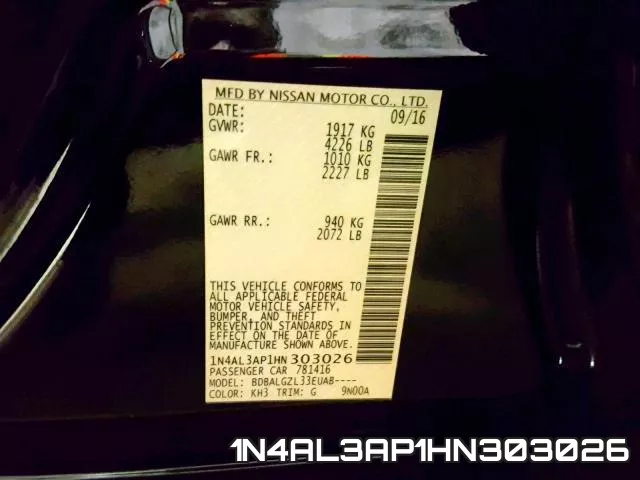 1N4AL3AP1HN303026 фото 2