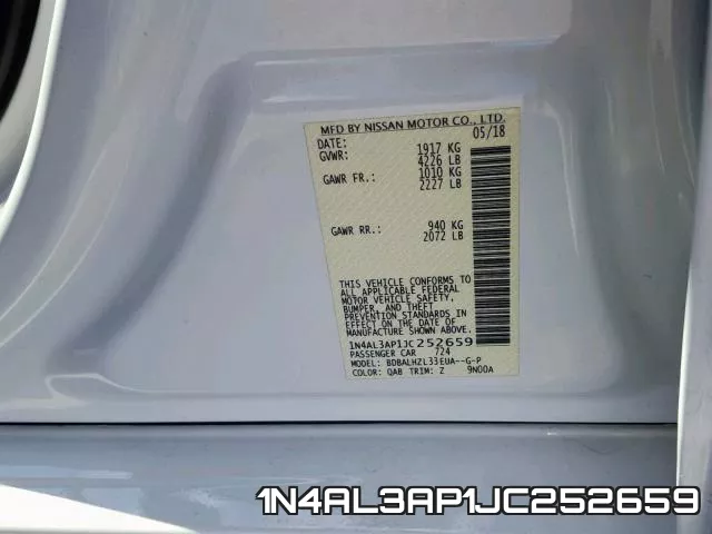 1N4AL3AP1JC252659 фото 2