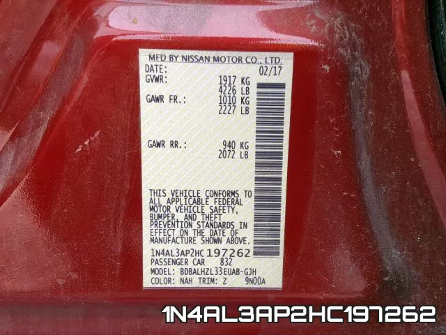 1N4AL3AP2HC197262 фото 2