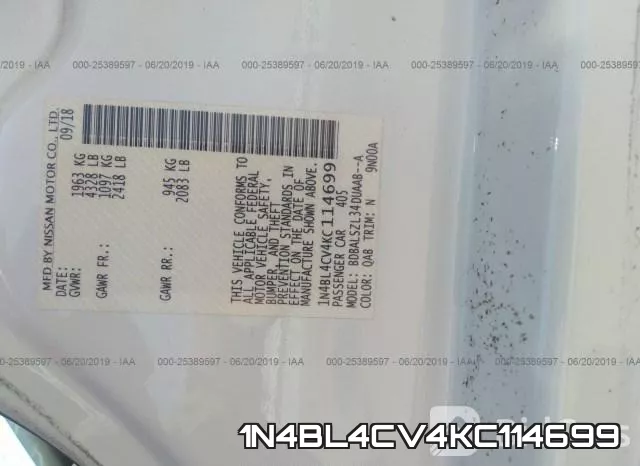 1N4BL4CV4KC114699 фото 10