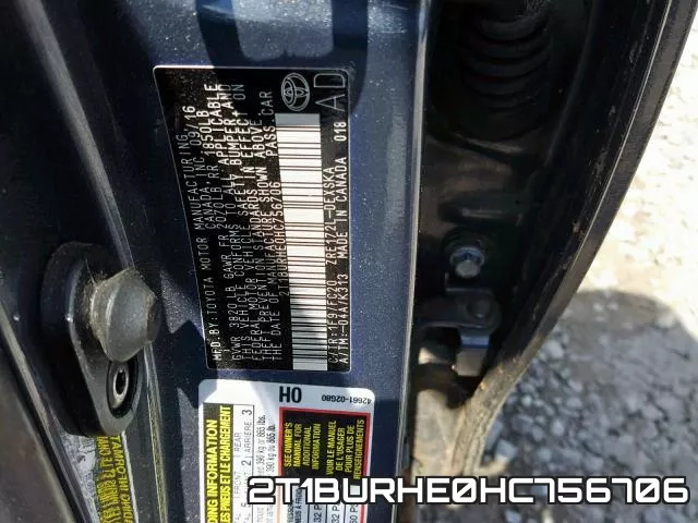 2T1BURHE0HC756706 фото 2