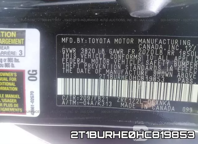 2T1BURHE0HC819853 фото 10