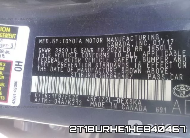 2T1BURHE1HC840467 фото 10