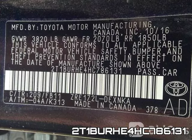 2T1BURHE4HC786131 фото 10