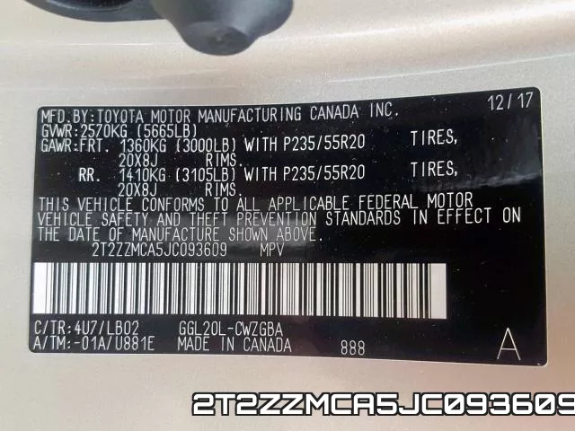 2T2ZZMCA5JC093609 фото 2