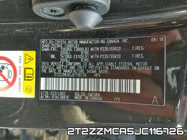 2T2ZZMCA5JC116726 фото 2