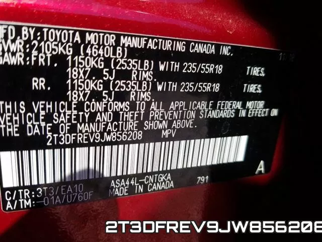 2T3DFREV9JW856208 фото 10