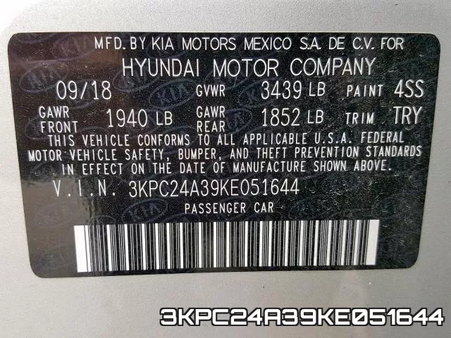 3KPC24A39KE051644 фото 2