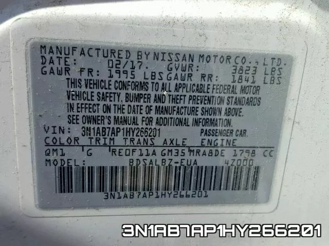 3N1AB7AP1HY266201 фото 2
