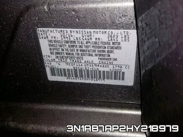3N1AB7AP2HY218979 фото 2