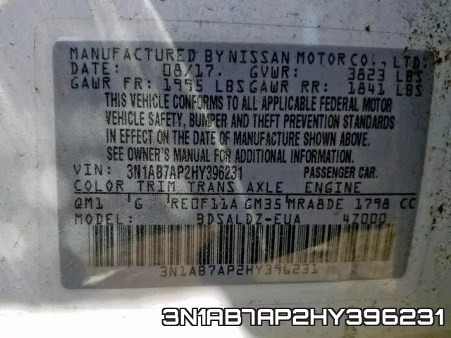 3N1AB7AP2HY396231 фото 2