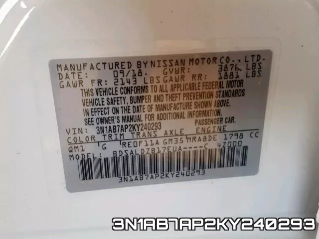 3N1AB7AP2KY240293 фото 2