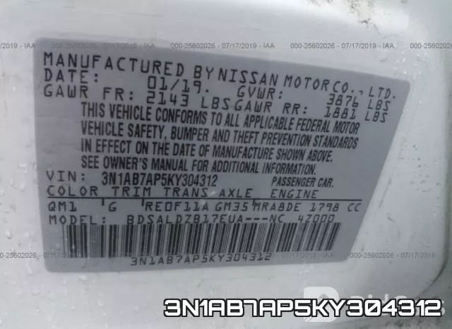 3N1AB7AP5KY304312 фото 10