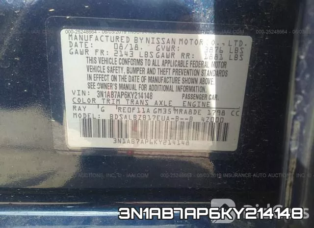 3N1AB7AP6KY214148 фото 10