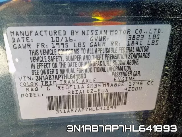 3N1AB7AP7HL641893 фото 2