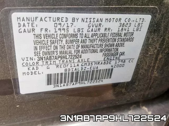 3N1AB7AP9HL722524 фото 2