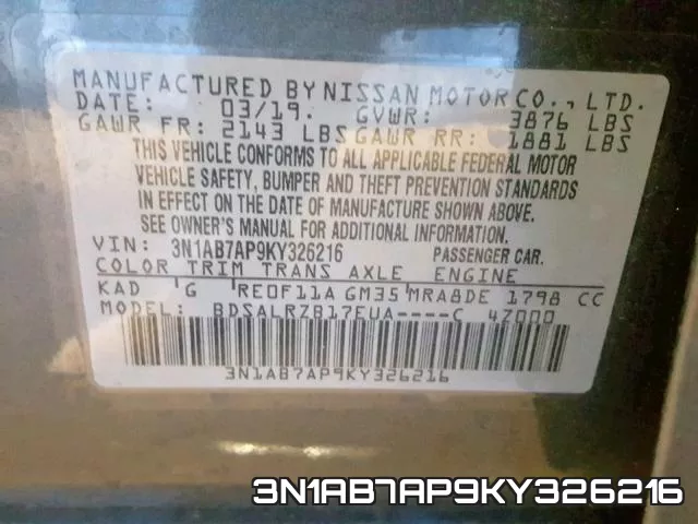3N1AB7AP9KY326216 фото 2