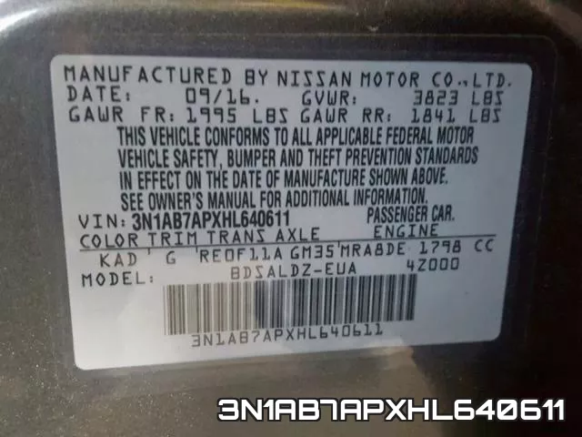3N1AB7APXHL640611 фото 2