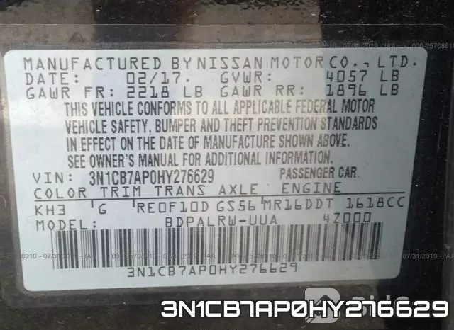 3N1CB7AP0HY276629 фото 10