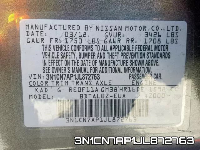 3N1CN7AP1JL872763 фото 2