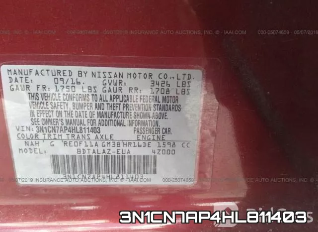 3N1CN7AP4HL811403 фото 10