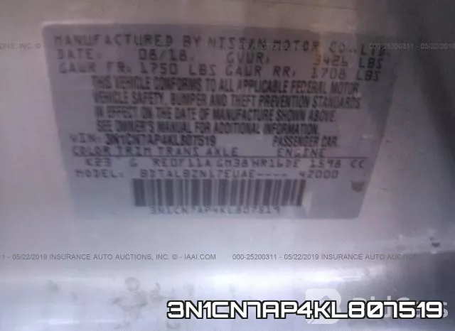 3N1CN7AP4KL807519 фото 10