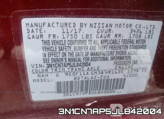 3N1CN7AP5JL842004 фото 10