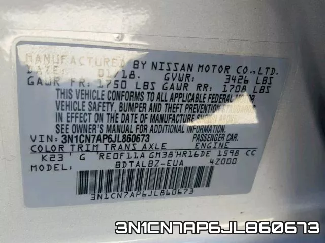 3N1CN7AP6JL860673 фото 2
