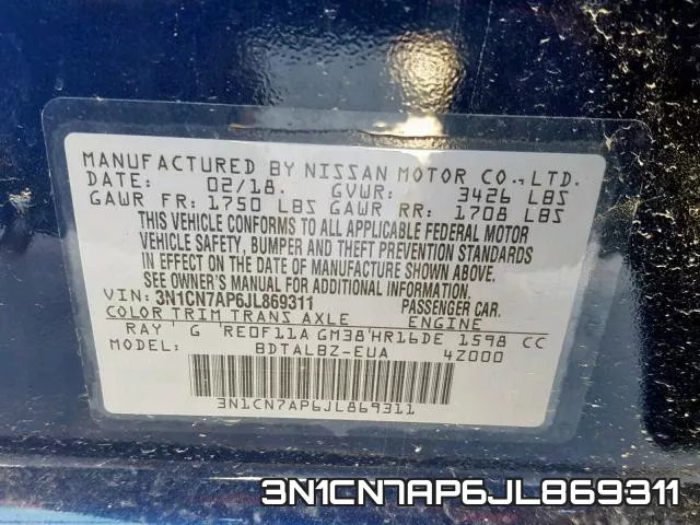 3N1CN7AP6JL869311 фото 2