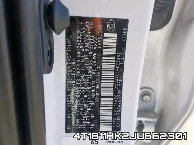 4T1B11HK2JU662301 фото 2