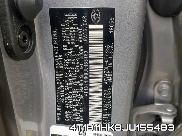 4T1B11HK8JU155483 фото 2