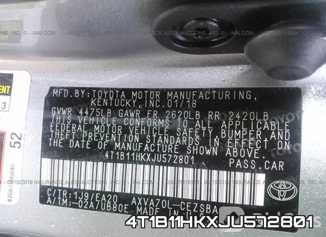 4T1B11HKXJU572801 фото 10