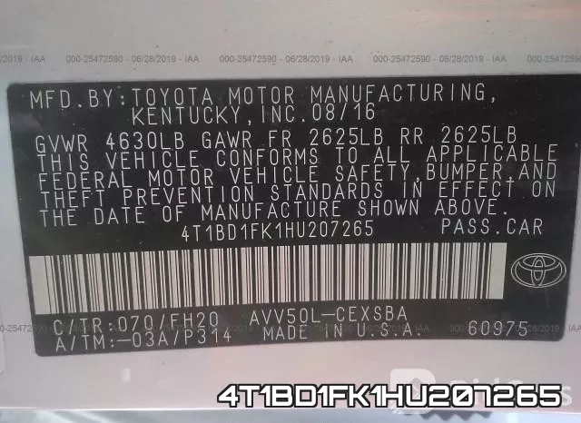 4T1BD1FK1HU207265 фото 10
