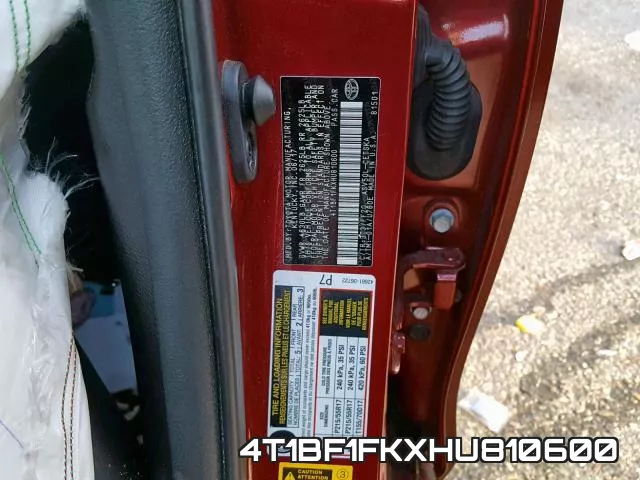 4T1BF1FKXHU810600 фото 2