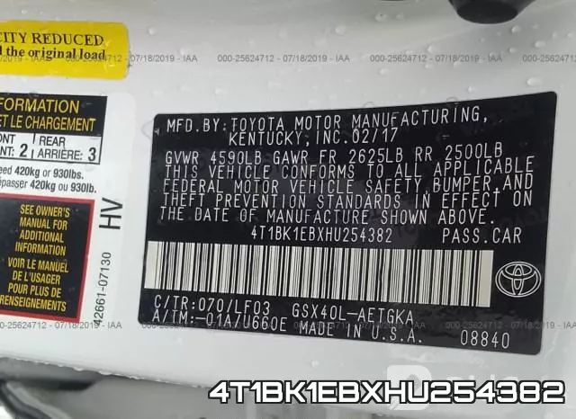 4T1BK1EBXHU254382 фото 10