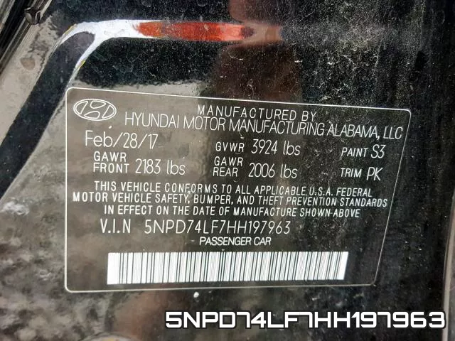 5NPD74LF7HH197963 фото 2