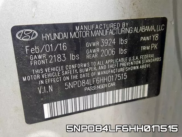 5NPD84LF6HH017515 фото 2