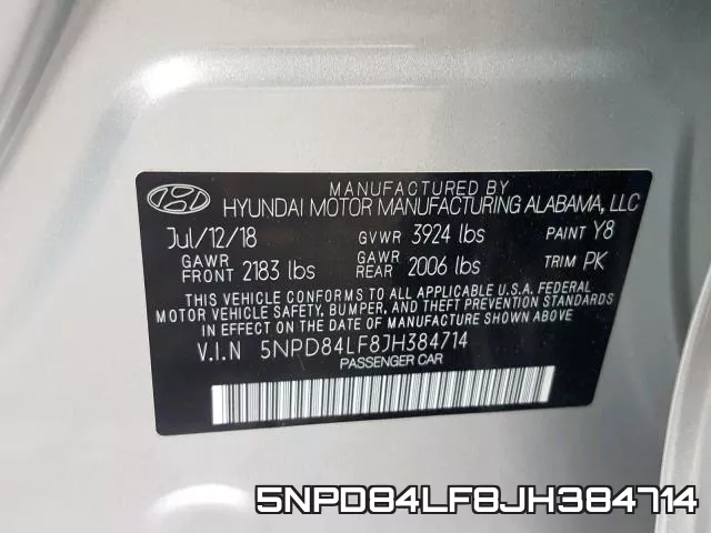 5NPD84LF8JH384714 фото 2