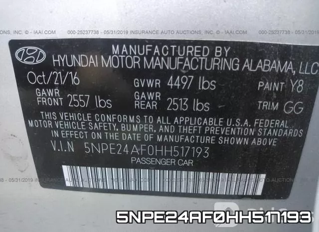 5NPE24AF0HH517193 фото 10